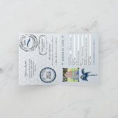 キューバ ブルー パスポート ウェディング セーブ・ザ・デート 招待状 (内部)