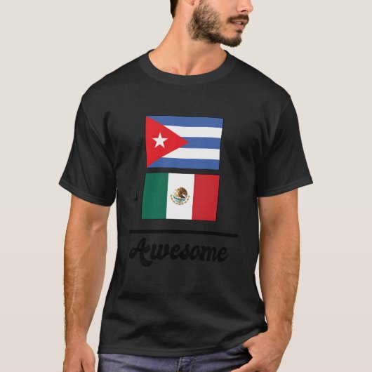 キューバ・プラス・メキシコ素晴らしはキューバ国旗に等しい Tシャツ (正面)