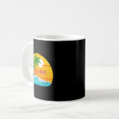 キューバ ヤシの木 カリブ海のビーチ 日没 日の出 コーヒーマグカップ (正面左)