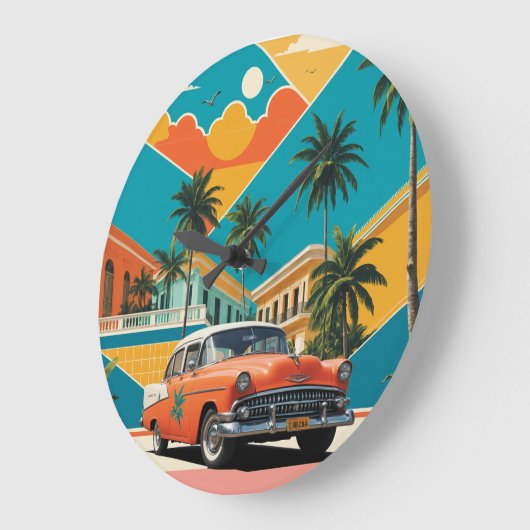 キューバ ラージ壁時計 (傾斜)