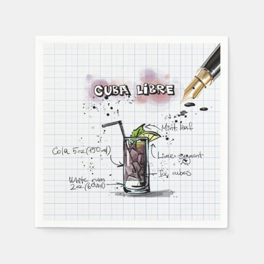 キューバ・リブレ スタンダードカクテルナプキン (正面)