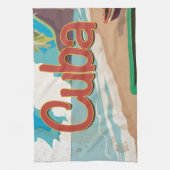 キューバ・ヴィンテージ旅行ポスター キッチンタオル (縦)