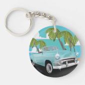 キューバ・ヴィンテージ車の旅行ポスター キーホルダー (正面)