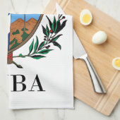 キューバ-記号か紋章付き外衣か旗または色または紋章 キッチンタオル (四つ折り)