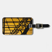 キューバ，黄色の鉄門模様 ラゲッジタグ (正面横)