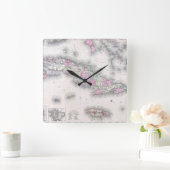 キューバ(1861年)のヴィンテージの地図 スクエア壁時計 (ホーム)