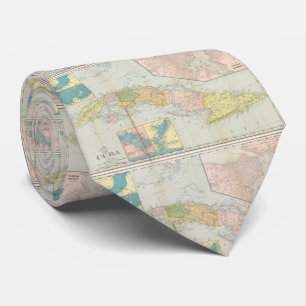 キューバ(1898年)のヴィンテージの地図 ネクタイ