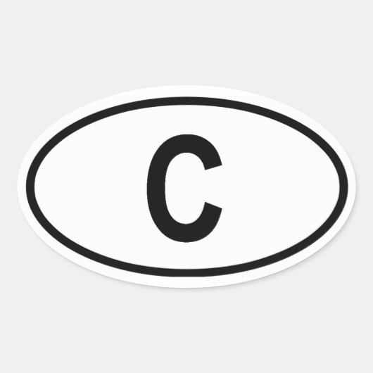 キューバ「C」 楕円形シール (正面)