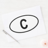 キューバ「C」 楕円形シール (封筒)