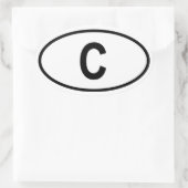 キューバ「C」 楕円形シール (バッグ)