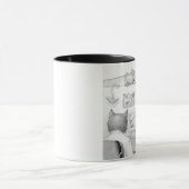 キュービクル猫をかいま見ること マグカップ (中央)