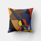 キュービストのギター絵を描シュルレアリズム。 クッション (裏面)