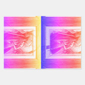 キュービストアールデコベリーダンサーでパープル&ブルーラップ ラッピングペーパーシート (正面2)