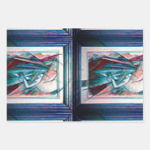 キュービストアールデコベリーダンサーinパープル&ブルー ラッピングペーパーシート (正面2)