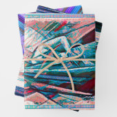 キュービストアールデコベリーダンサーinパープル&ブルー ラッピングペーパーシート (インサイチュ)