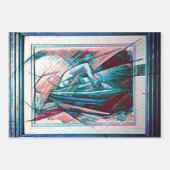 キュービストアールデコベリーダンサーinパープル&ブルー ラッピングペーパーシート (正面)