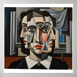 キュービストポートレートアート ポスター