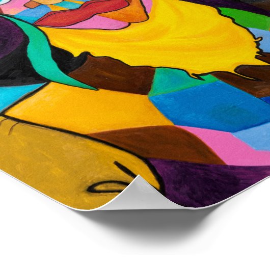 キュービスト女性のカーボーイポップ・アートのアートポスター ポスター (角)