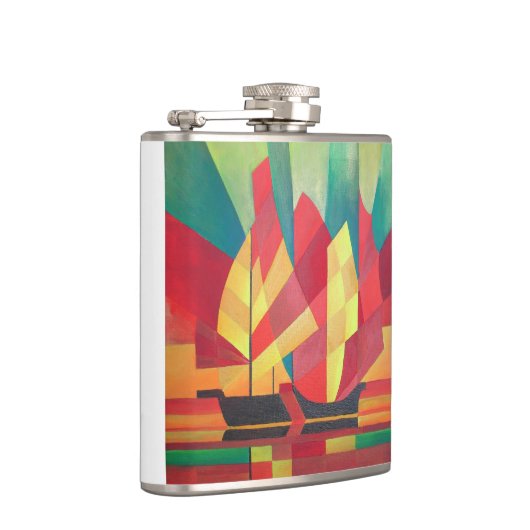 キュービスト抽象芸術のジャンクセイルズと海空 フラスク (右)