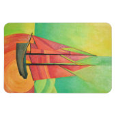 キュービスト抽象芸術セーリングボート幾何学芸術 マグネット (横)