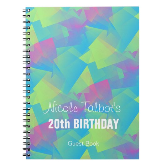 キュービスト抽象芸術パステル20th誕生日ゲストブック2 ノートブック (正面)