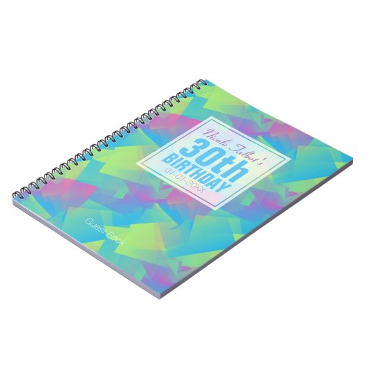 キュービスト抽象芸術パステル30thバースデーゲストブック2a ノートブック (左側)
