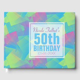 キュービスト抽象芸術パステル50th誕生日ゲストブック ゲストブック