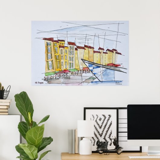 キュービスト抽象芸術 |リビエラフランスの・サン・トロペ ポスター (ホームオフィス)