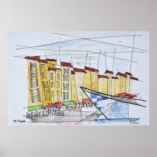 キュービスト抽象芸術 |リビエラフランスの・サン・トロペ ポスター (正面)