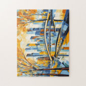 キュービスト秋橋の街並み ジグソーパズル (縦)