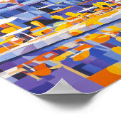 キュービスト通りカフェとアーチ ポスター (角)