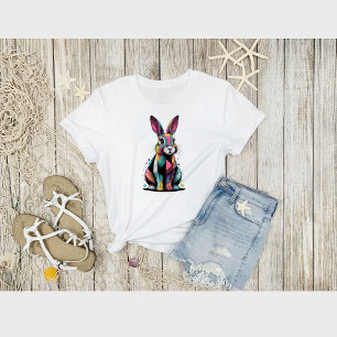 キュービスト・ラビットの視覚的な打撃イラストレーション Tシャツ