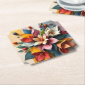 キュービズムのアートフラワーコースター ペーパーコースター (アングル)