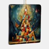 キュービズムのクリスマスツリー セラミックオーナメント (右)