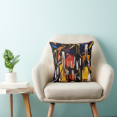 キュービズムのワインテーマ:ボトル&ブドウ クッション (椅子)