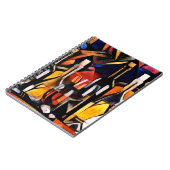 キュービズムのワインテーマ:ボトル&ブドウ ノートブック (左側)