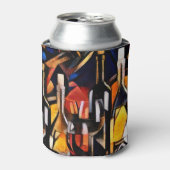 キュービズムのワインテーマ:ボトル&ブドウ 缶クーラー (缶正面)