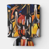 キュービズムのワインテーマ:ボトル&ブドウ 缶クーラー (裏面)