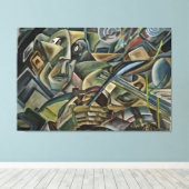 キュービズムの油彩画フィドラー キャンバスプリント (インサイチュ (ウッドフロア))