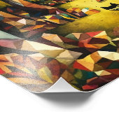 キュービズムの秋の森と川と牧草地 フォトプリント            (角)