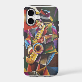 キュービズムジャズサクソフォーンのファインアートのiPhoneの場合