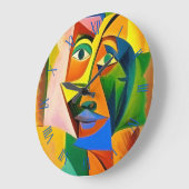 キュービズムスタイル抽象芸術 ラージ壁時計 (傾斜)