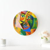 キュービズムスタイル抽象芸術 ラージ壁時計 (ホーム)