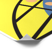 キュービズム女性ポートレートカラフル ポスター (角)