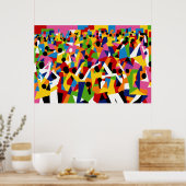 キュービズム踊りパーティー ポスター (キッチン)