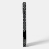 キュービックスチールグレーブラックパターン(の模様が)ある名前をカスタムする Case-Mate iPhoneケース (裏面 / 左)