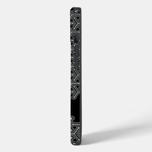 キュービックスチールグレーブラックパターン(の模様が)ある名前をカスタムする Case-Mate iPhoneケース (裏面 / 左)