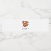 キュービーベアーガールベビーシャワーピンクボウ ペットボトルラベル (シングルラベル)