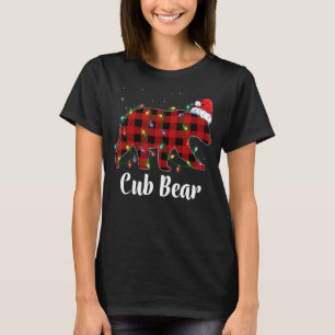 キュービーベアーバッファローレッドプレイドマッチングファミリークリスティム Tシャツ