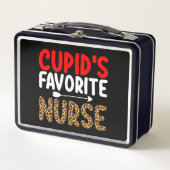 キューピッお気に入りのドナース授乳式バレンタインデー メタルランチボックス (正面)